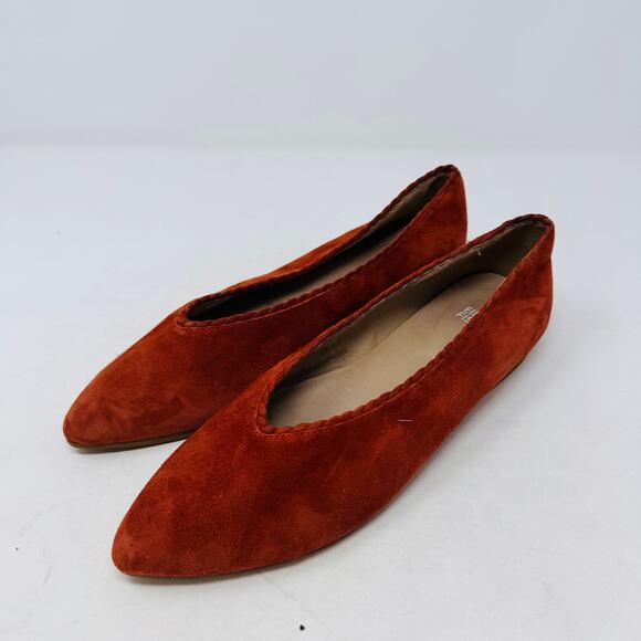 Eileen Fisher Women’s Size 8 Rust Suede Ballet Flats Slip On Shoes - Picture 1 of 13